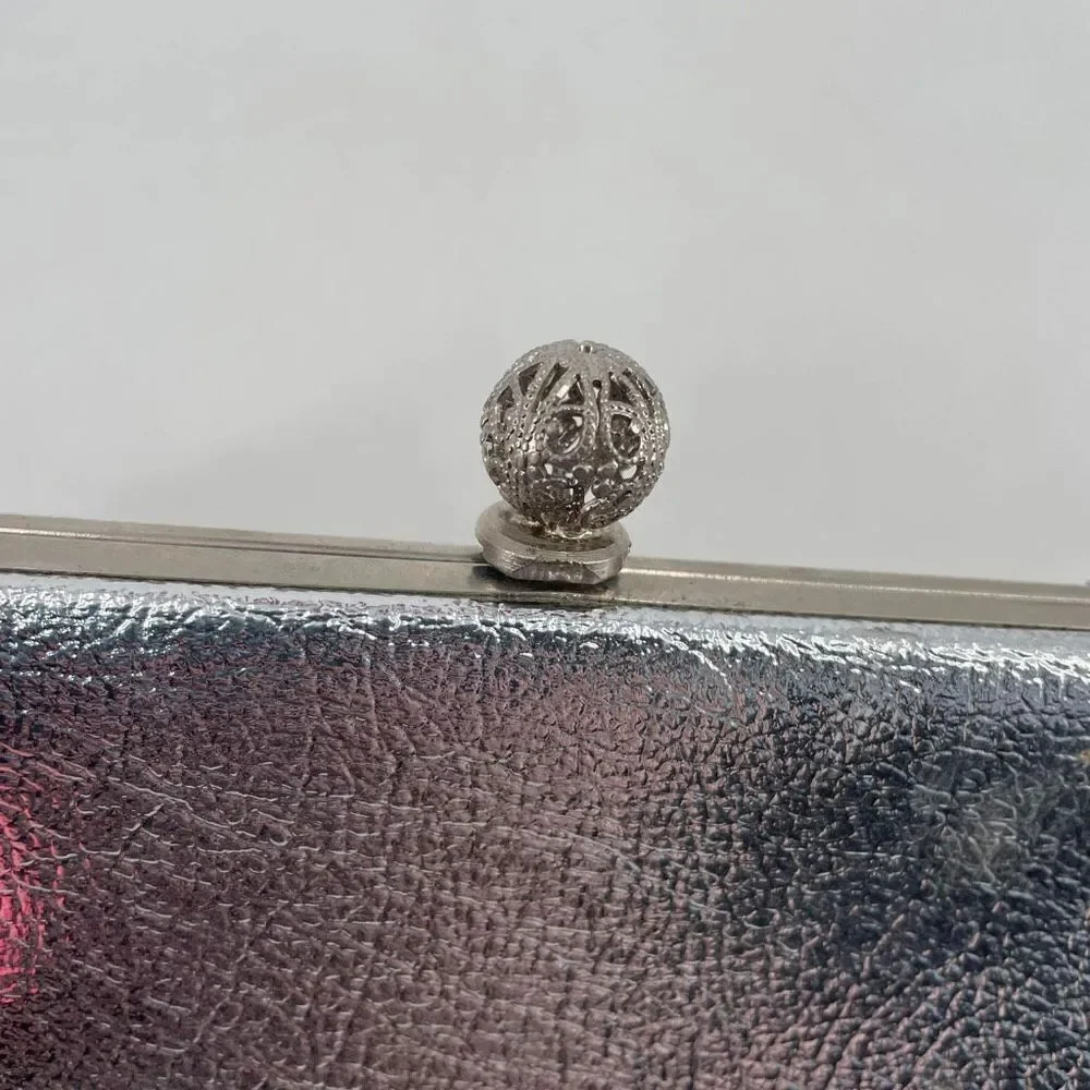 Vintage‎ Rulo Creations Women's Shimmer Clutch Handbag Evening Bag Silver Small